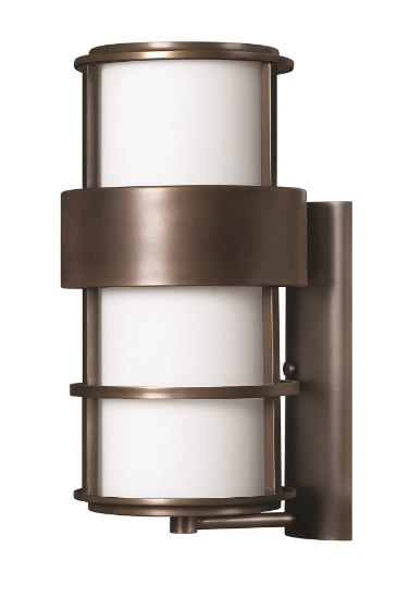 Foto para 100w Outdoor Saturn MED Etched Opal Metro Bronze Large Wall Mount