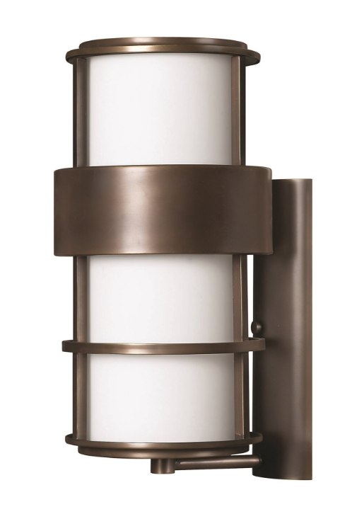 Foto para 100w Outdoor Saturn MED Etched Opal Metro Bronze Large Wall Mount