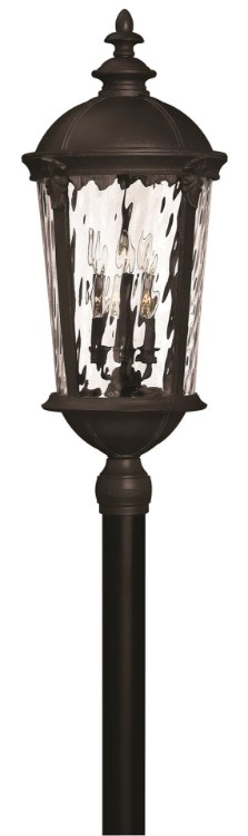 Foto para 15w Outdoor Windsor LED Clear Water Glass Black Extra Large Post Top