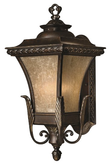 Picture of 15w Outdoor Brynmar LED Amber Linen Regency Bronze Medium Wall Mount