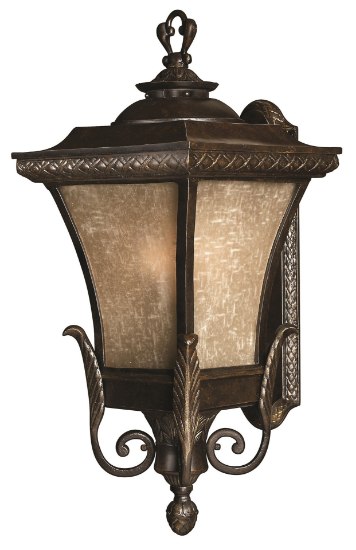 Picture of 100w Outdoor Brynmar MED Amber Linen Regency Bronze Large Wall Mount