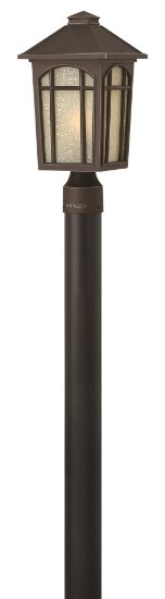 Foto para 100w Outdoor Cedar Hill MED Amber Linen Oil Rubbed Bronze Post Top/ Pier Mount