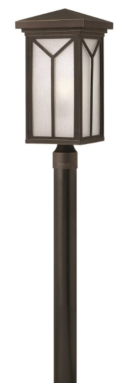 Foto para 100w Outdoor Drake MED Clear Inside Etched Seedy Oil Rubbed Bronze Post Top/ Pier Mount