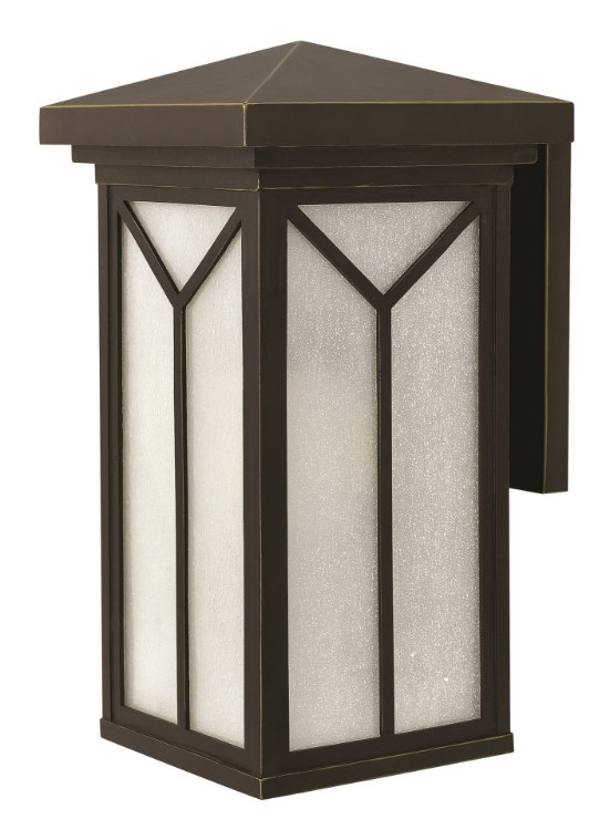 Foto para 100w Outdoor Drake MED Clear Inside Etched Seedy Oil Rubbed Bronze Large Wall Mount