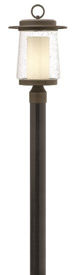 Foto para 15w Outdoor Riley LED Clear Seedy Oil Rubbed Bronze Post Top/ Pier Mount