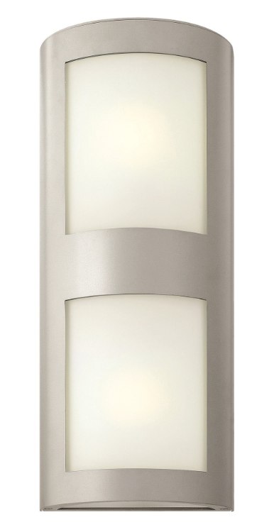 Foto para 100w Outdoor Solara MED Inside White Etched Titanium Large Wall Mount