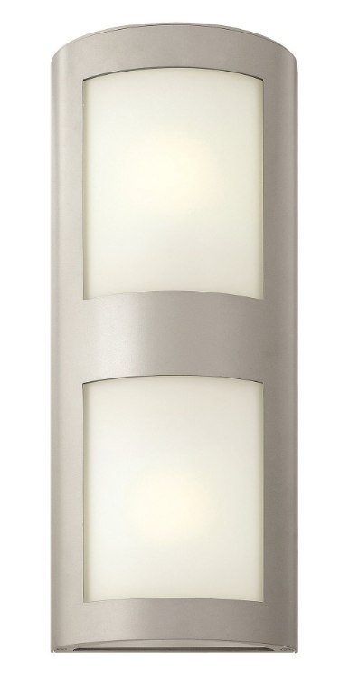 Picture of 18w Outdoor Solara GU24 Inside White Etched Titanium Large Wall Mount