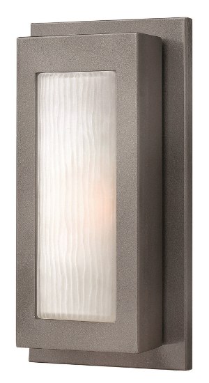 Picture of 18w Outdoor Titan GU24 Organic Ribbed Etched Hematite Small Wall Mount