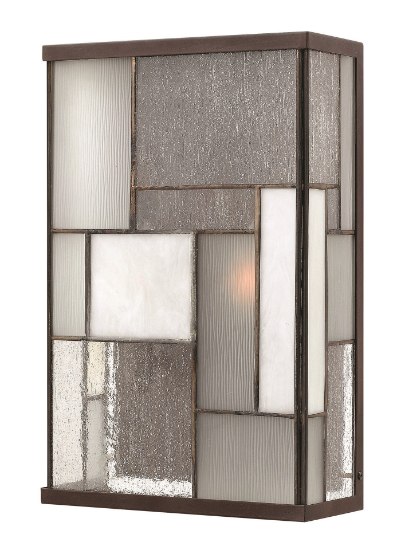 Picture of 60w Outdoor Mondrian CAND Art Glass Panels Buckeye Bronze Medium Wall Mount