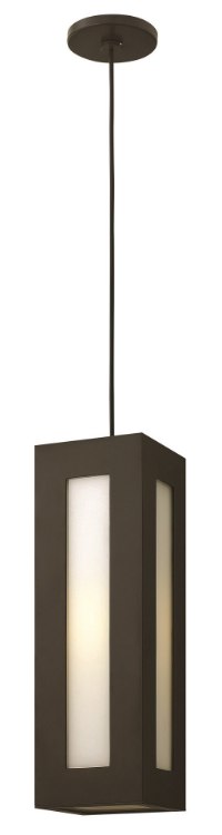 Foto para 17w Outdoor Dorian LED Clear Painted White Inside Bronze Hanging