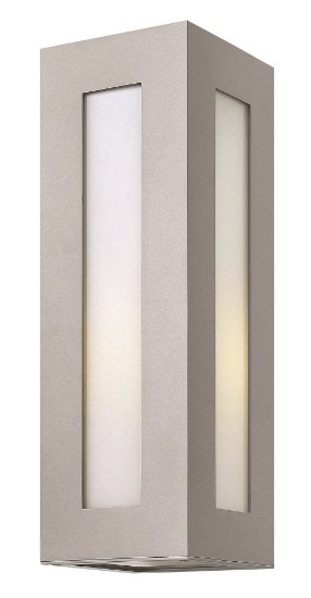 Picture of 17w Outdoor Dorian LED Clear Painted White Inside Titanium Medium Wall Mount