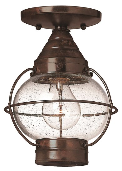 Picture of 60w Outdoor Cape Cod MED Clear Seedy Sienna Bronze Flush Mount