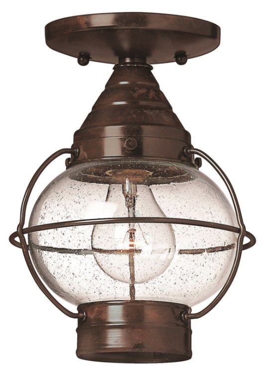 Picture of 60w Outdoor Cape Cod MED Clear Seedy Sienna Bronze Flush Mount