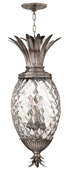 Foto para 40w Foyer Plantation CAND Clear Optic Polished Antique Nickel Large Pendant Foyer