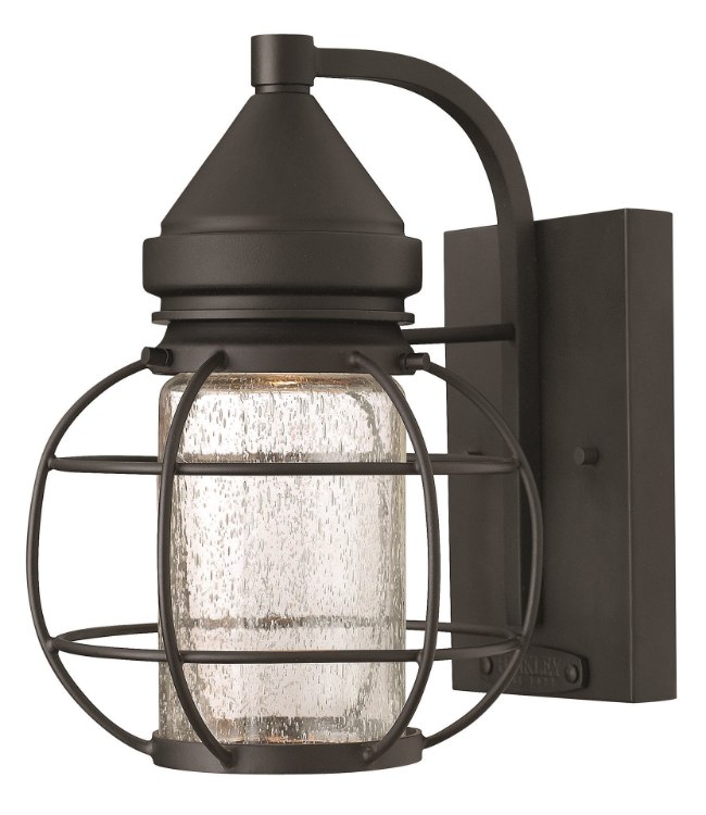 Picture of 35w Outdoor New Castle GU-10 Clear Seedy Black Small Wall Mount