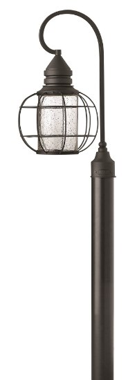 Picture of 50w Outdoor New Castle GU-10 Clear Seedy Black Post Top/ Pier Mount