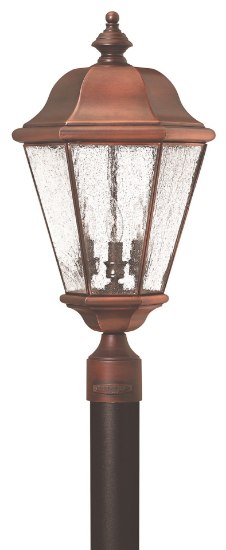 Foto para 40w Outdoor Clifton Beach CAND Clear Seedy Bound Antique Copper Post Top/ Pier Mount