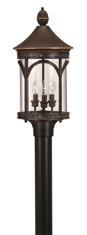 Foto para 15w Outdoor Lucerne LED Clear Bent Panels Copper Bronze Extra Large Post Top