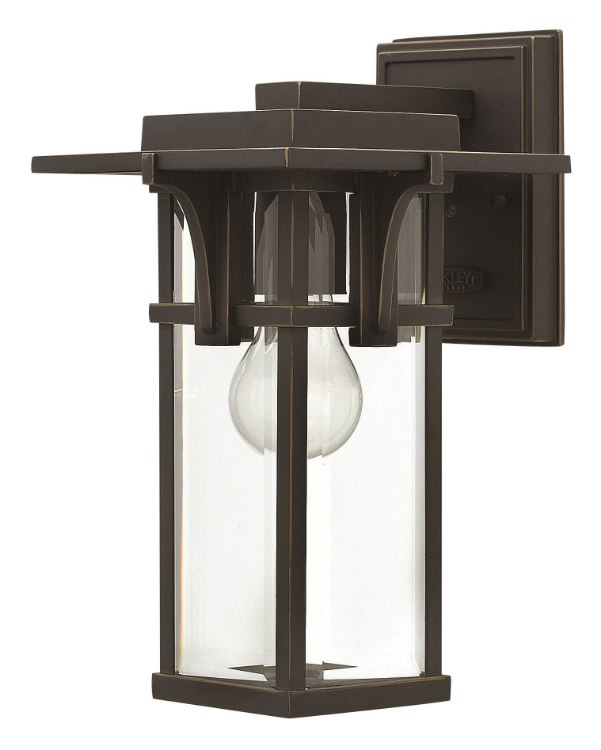 Foto para 100w Outdoor Manhattan MED Clear Beveled Oil Rubbed Bronze Small Wall Mount