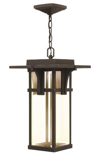 Foto para 15w Outdoor Manhattan LED Clear Beveled Oil Rubbed Bronze Hanging