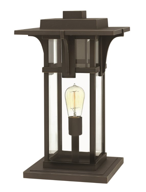 Foto para 100w Outdoor Manhattan MED Clear Beveled Oil Rubbed Bronze Extra Large Post Top