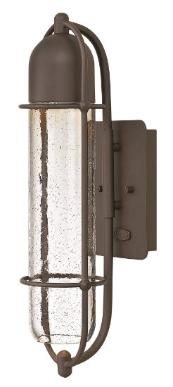 Picture of 50w Outdoor Perry GU-10 Clear Seedy Oil Rubbed Bronze Small Wall Mount