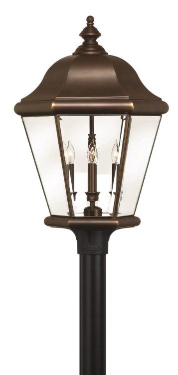 Picture of 40w Outdoor Clifton Park CAND Clear, Beveled and Bound Copper Bronze Extra Large Post Top