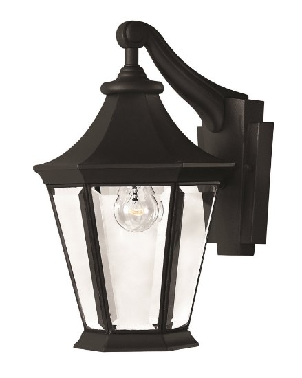 Picture of 60w Outdoor Senator MED Clear Bound and Beveled Black Small Wall Mount