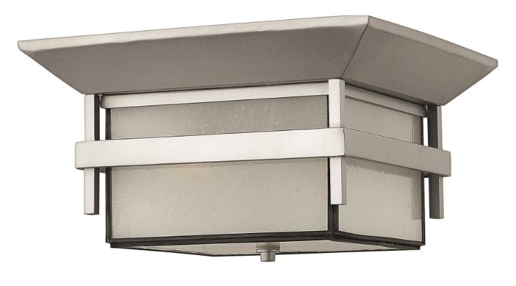 Picture of 60w Outdoor Harbor MED Etched Seedy Bound Titanium Flush Mount