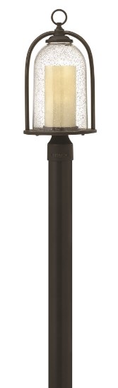 Foto para 15w Outdoor Quincy LED Clear Seedy and Amber Oil Rubbed Bronze Post Top/ Pier Mount