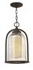 Foto para 100w Outdoor Quincy MED Clear Seedy and Amber Oil Rubbed Bronze Hanging