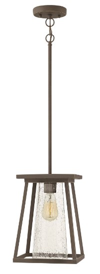 Picture of 100w Outdoor Burke MED Clear Seedy Oil Rubbed Bronze Hanging