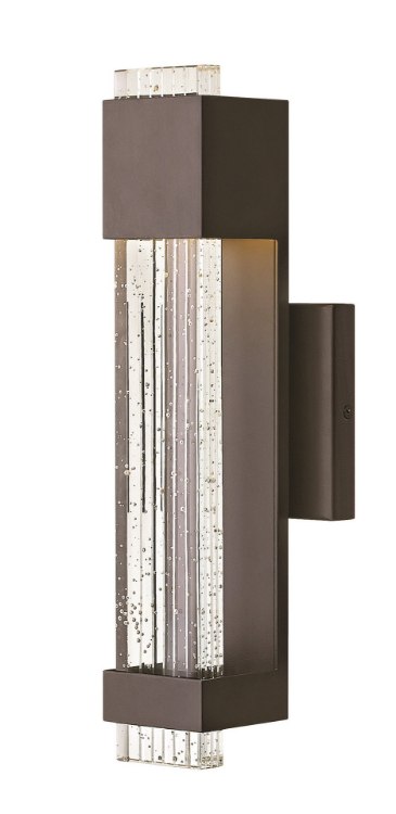 Foto para 15w Outdoor Glacier LED Clear Seedy Bronze Small Wall Mount