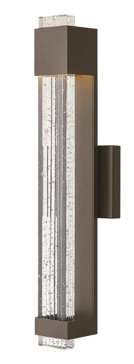 Foto para 15w Outdoor Glacier LED Clear Seedy Bronze Medium Wall Mount