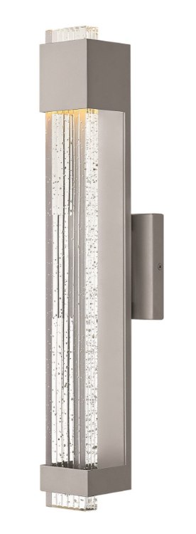 Foto para 15w Outdoor Glacier LED Clear Seedy Titanium Medium Wall Mount