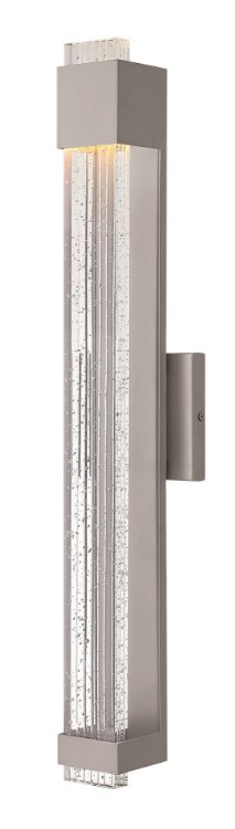 Foto para 15w Outdoor Glacier LED Clear Seedy Titanium Large Wall Mount