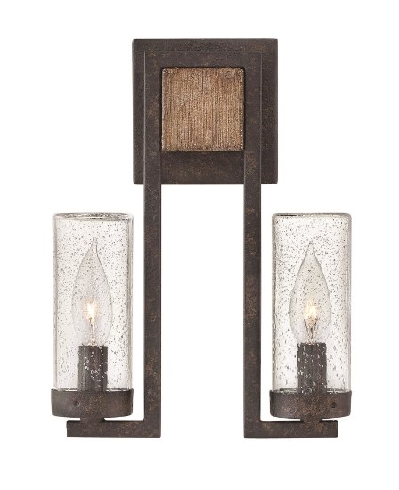 Picture of 60w Outdoor Sawyer CAND Clear Seedy Sequoia Two Light Sconce