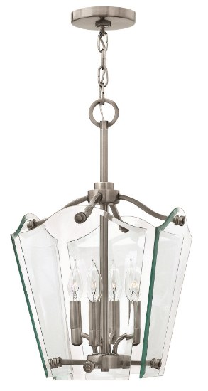 Foto para 60w Foyer Wingate CAND Clear Beveled Panels Polished Antique Nickel Single Tier Foyer