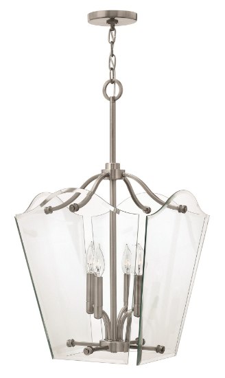 Foto para 60w Foyer Wingate CAND Clear Beveled Panels Polished Antique Nickel Single Tier Foyer