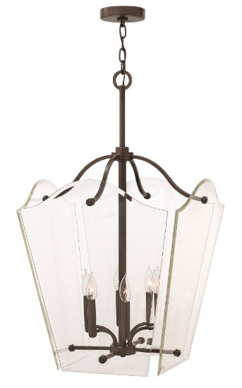 Picture of 60w Foyer Wingate CAND Clear Beveled Panels Oil Rubbed Bronze Single Tier Foyer