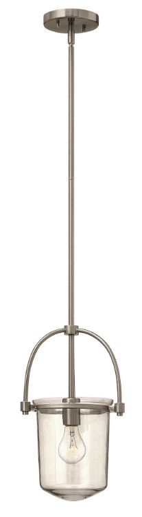 Foto para 100w Foyer Clancy MED Clear Brushed Nickel Stem Hung Pendant