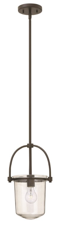 Foto para 100w Foyer Clancy MED Clear Buckeye Bronze Stem Hung Pendant