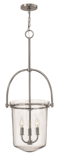 Foto para 60w Foyer Clancy CAND Clear Polished Nickel Single Tier Foyer