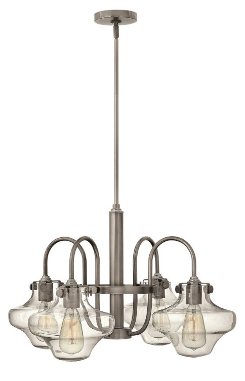 Picture of 100w Chandelier Congress MED Clear Glass Antique Nickel Stem Hung Downlight