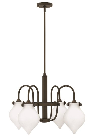 Picture of 100w Chandelier Congress MED Etched Opal Oil Rubbed Bronze Stem Hung Downlight