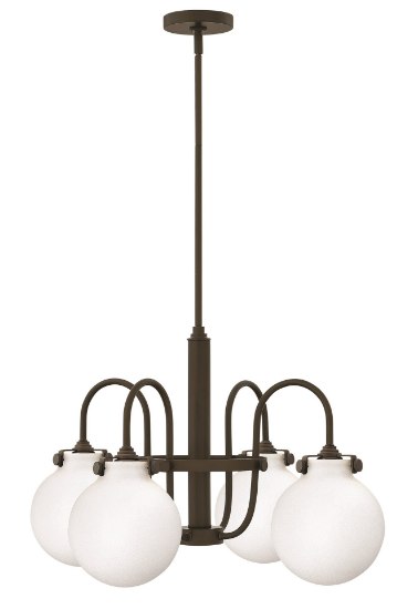 Picture of 100w Chandelier Congress MED Etched Opal Oil Rubbed Bronze Stem Hung Downlight