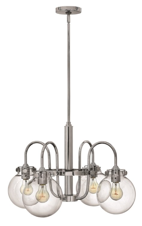 Picture of 100w Chandelier Congress MED Clear Glass Chrome Stem Hung Downlight