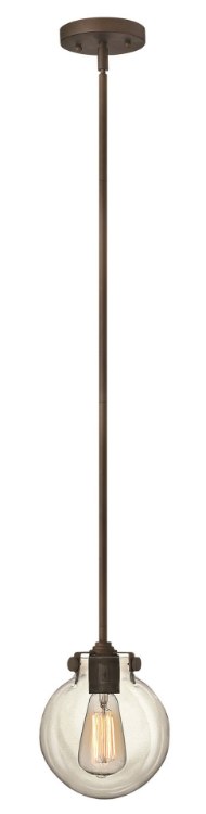 Foto para 100w Mini-Pendant Congress MED Clear Glass Oil Rubbed Bronze