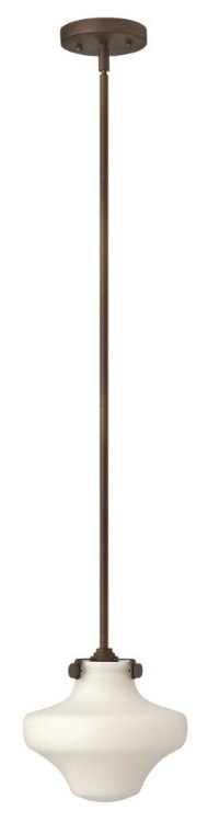 Foto para 100w Mini-Pendant Congress MED Etched Opal Oil Rubbed Bronze