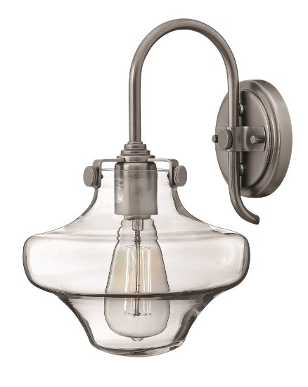 Foto para 100w Sconce Congress MED Clear Glass Antique Nickel